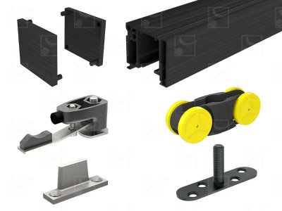 Kit for 80 kg doors - standard 103 cm door - Black anodised finish