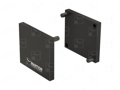 Set of end caps black anodised finish