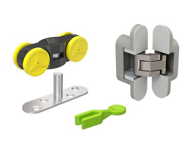SAF-FOLD Garnitur für Türen bis 80 kg - Bausatz ohne Aluminiumschiene, geeignet für Innenbereich