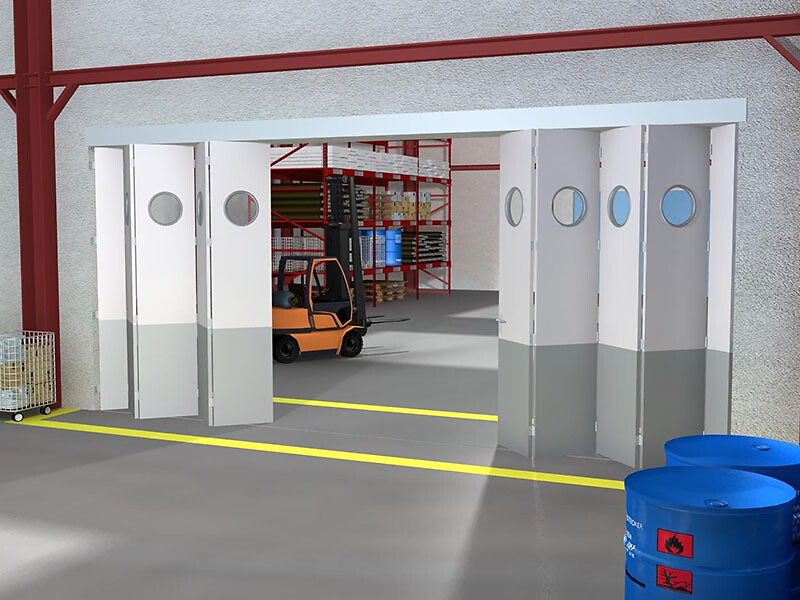HERCULE® 9600 – Systèmes coulissants pour portes accordéon avec demi-panneau