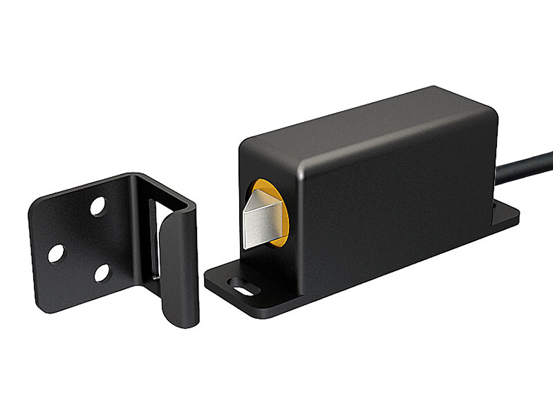 Electromechanical lock for hinged shutter – side cable – latch on the left Electromechanical lock for hinged shutter – side cable – latch on the left