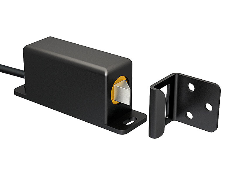 Electromechanical lock for hinged shutter – side cable – latch on the right Electromechanical lock for hinged shutter – side cable – latch on the right
