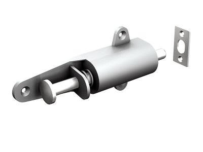 Shutter lock - brushed nickel metal