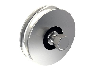 Serie 2000 Schiebetorsystem, max. 800kg, Edelstahlrolle Ø 100 mit Rundnut, geeignet für Schiebetore auf Bodenschienen