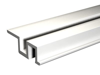 Biały szynoprzewódz PVC - 3 m