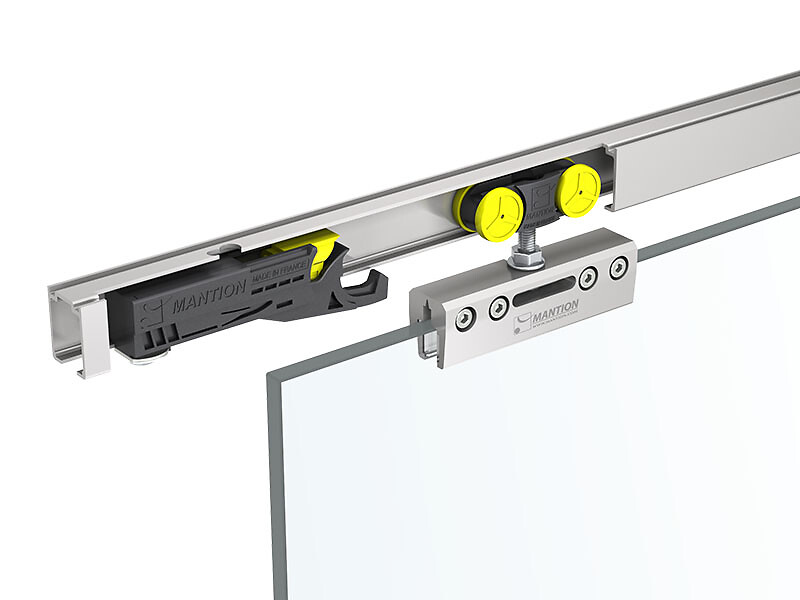 Ensemble pour porte 8-10-12 mm - Baie de 0,96 m max