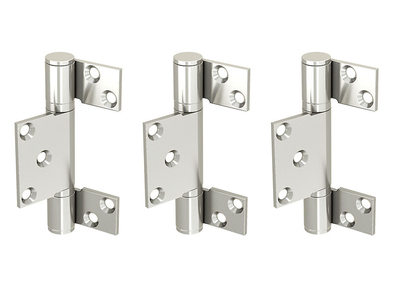 Set de 3 charnières en inox Set de 3 charnières en inox