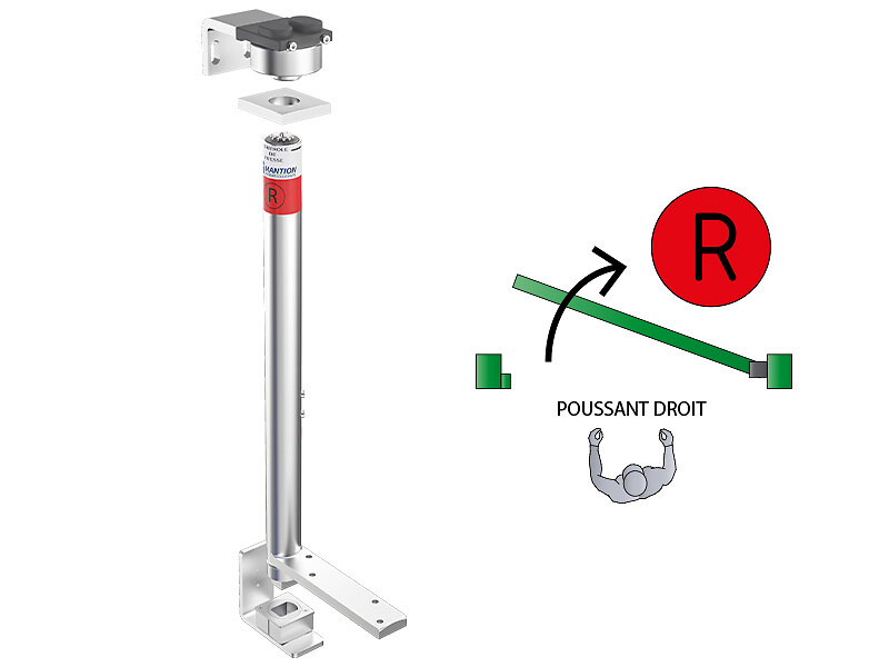 Pivot para cierrapuertas derecho para puertas de 200 kg